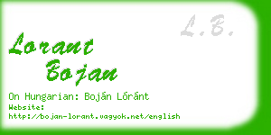 lorant bojan business card